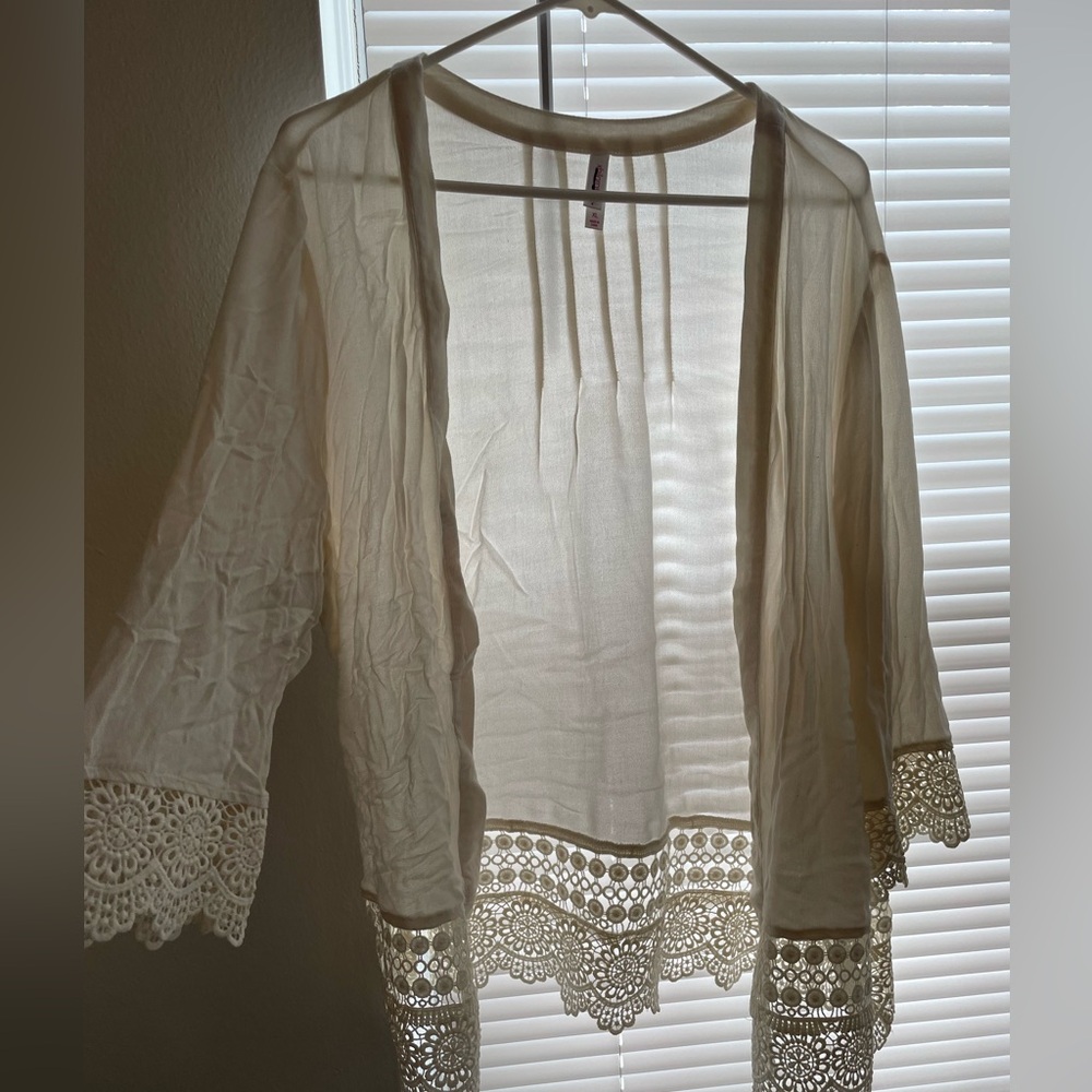 Xhilaration lace white cardigan size xl
